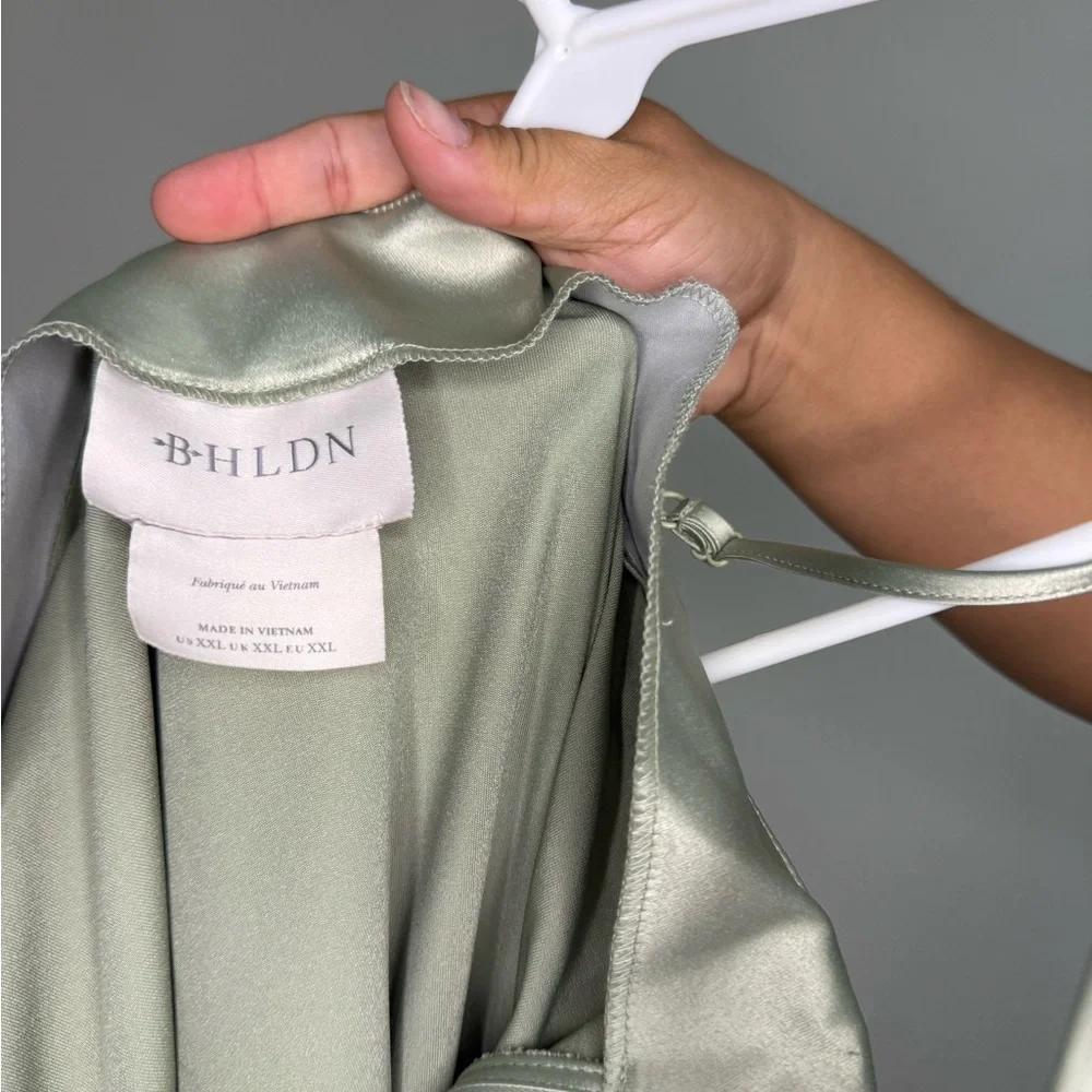 BHLDN Emery Square-Neck Stretch Satin Midi Dress